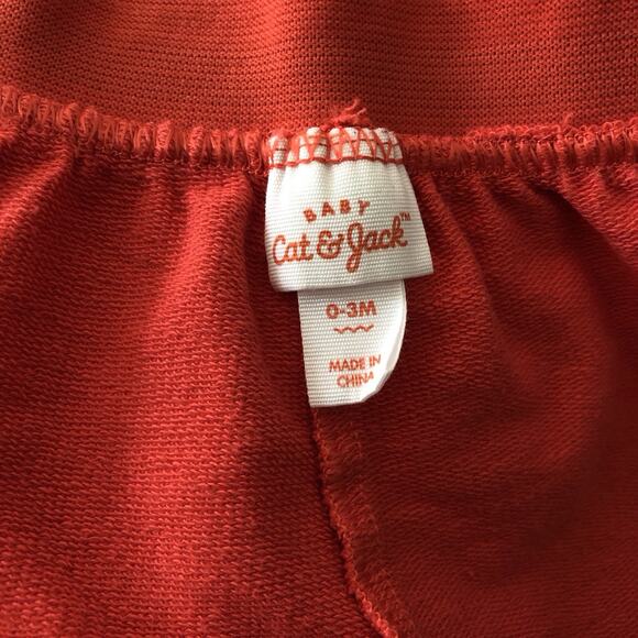 Cat and Jack Orange Gold Shorts Ruffle Elastic Waistband Baby Girl 0-3 Months - Picture 4 of 5